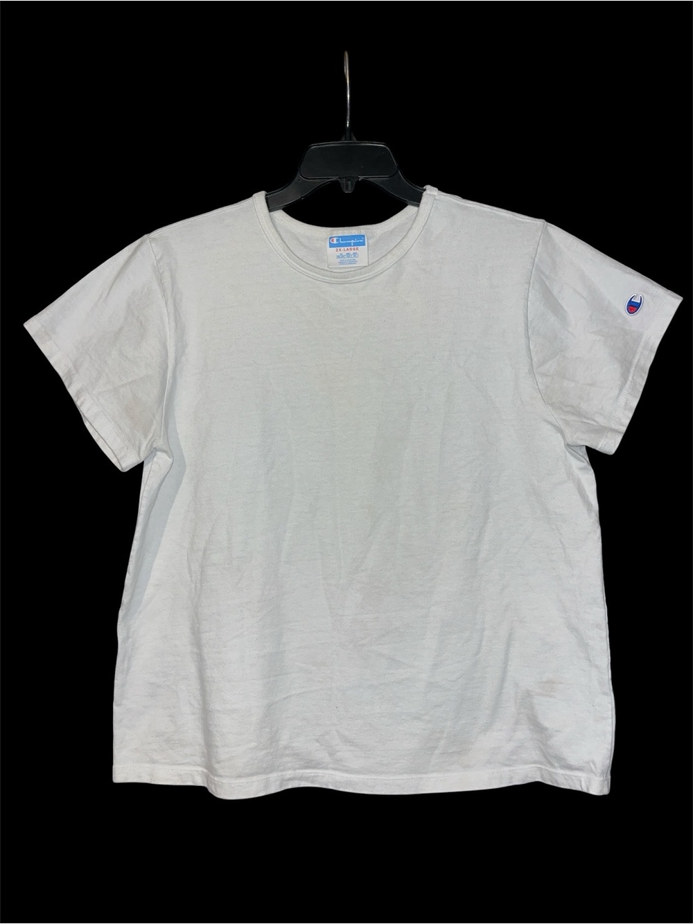 Vintage Champion White Crewneck T-Shirt - Classic Men's Tee